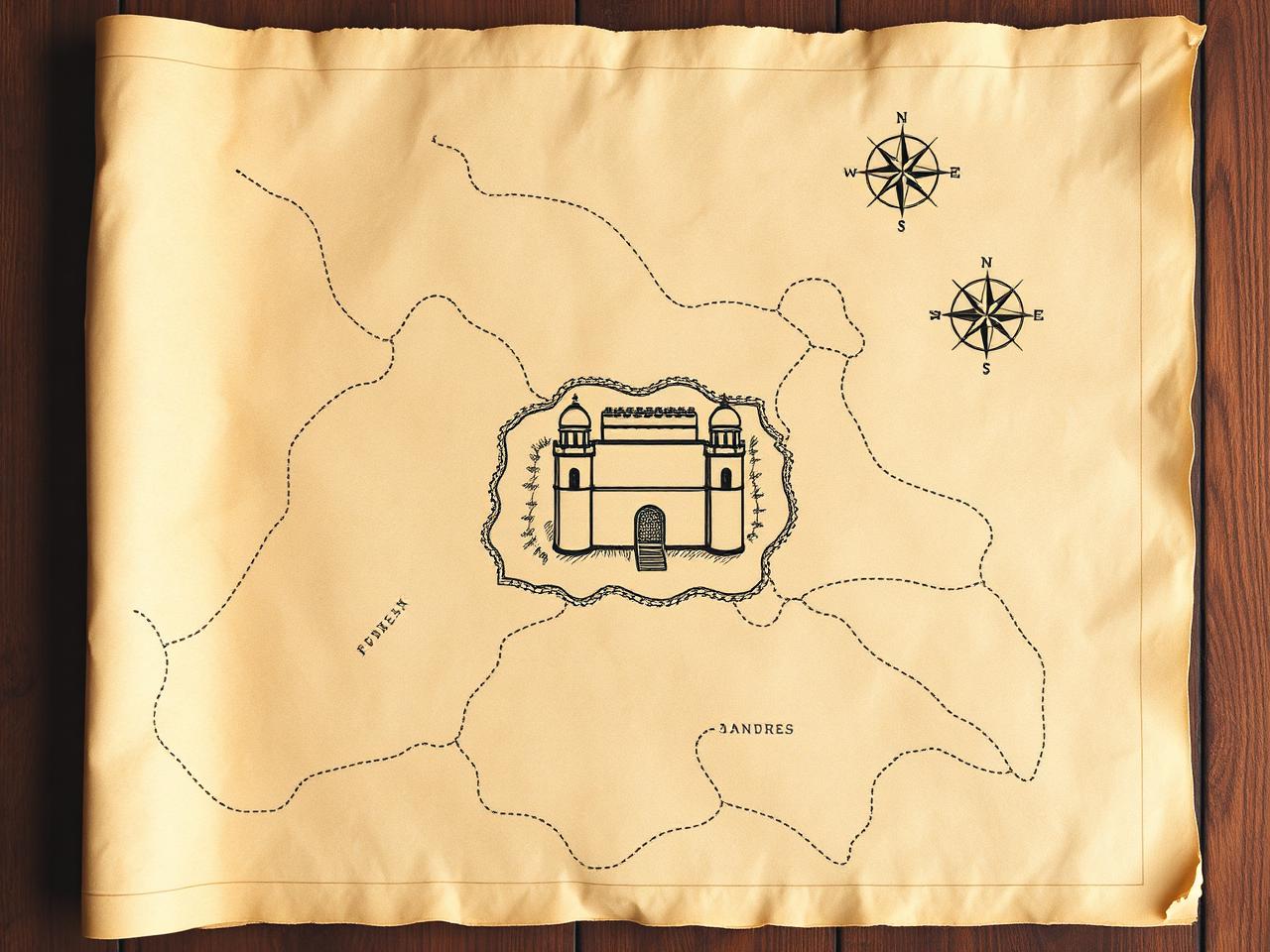 Parchment style map to venue